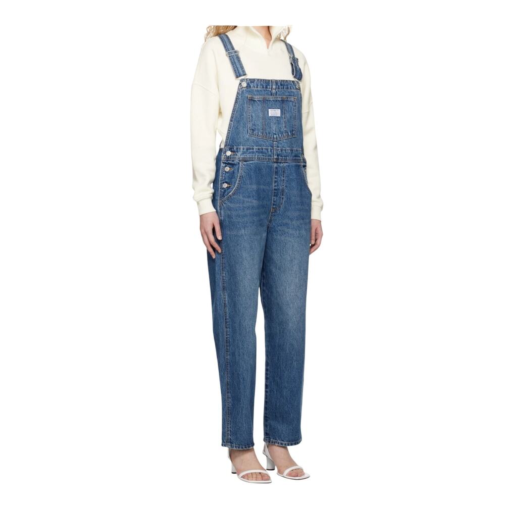 Levi's Classic Blue Denim Wide-Leg Overalls